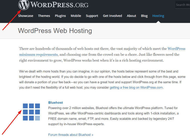 bluehost wordpress recommended hosting