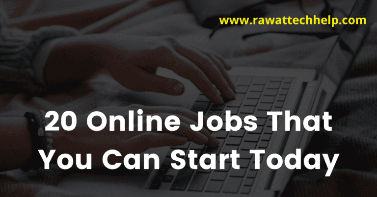 20 online jobs that you can start today